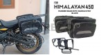 Fit For Royal Enfield New Himalayan 450 Canvas Pannier Bags With Mounting Black - SPAREZO